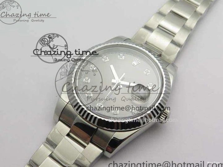 MiroTime 0105 GoodFit DateJust 41mm 126334 Noob 1:1 Best Edition Fluted Bezel Gray Diam Dial On SS Oyster Bracelet A 3585